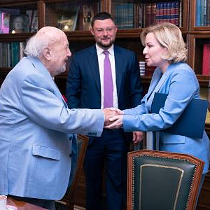 THE MEETING OF THE PRESIDENT OF THE RUSSIAN ACADEMY OF ARTS ZURAB TSERETELI WITH THE MINISTER OF CULTURE OLGA LYUBIMOVA